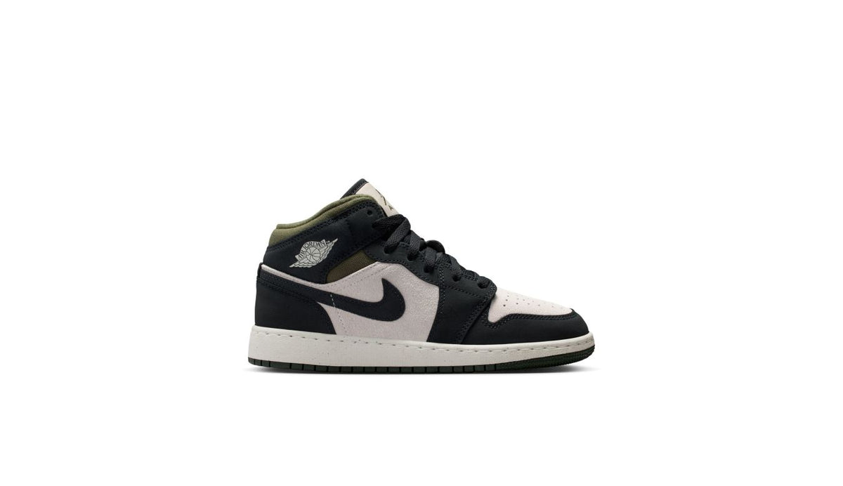 Air Jordan 1 Mid "Off Noir Medium Olive" (GS)